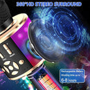 Amazmic Kids Karaoke Microphone Machine Toy Bluetooth Microphone Portable Wireless Karaoke Machine Handheld with LED Lights, Gift for Children Adults Birthday Party, Home KTV(Black Gold) by TinyTreasures Baby Boutique