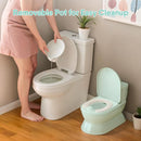 2-in-1 Toddler Potty Training Toilet - Larger Potty Chair & Detachable Training Seat for Boys & Girls Ages 1-3 with Flushing Sound, Wipes Storage, Toilet Paper Holder by TinyTreasures Baby Boutique