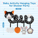 Car Seat Toys for Babies 0-6 Months,Hanging Rattle Toys for Crib Mobile, Baby Spiral Hanging Stroller Black and White High Contrast Toys for Newborn 0 3 6 9 12 Months Baby Boys Girls (Cat) by TinyTreasures Baby Boutique