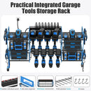 CCCEI Blue Power Tool Organizer Wall Mount, Large Tools and Battery Storage Rack Charging Station Individual Switches. Drills Holder, Garage Utility Shelves with 6FT Power Strip. Gift for Men. by GreenHaven Gardens