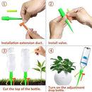Upgrade Self Watering Planter Insert, Self Watering Spike with Long Dripper & Valve Switch, Adjustable Plant Watering Devices, Automatic Watering System for Outdoor & Indoor Plants (12, Green+Orange) by GreenHaven Gardens