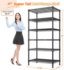 REIBII 6 Tier Shelf Metal Shelving 70"H Storage Shelves Sturdy Wire Rack Shelf Units Adjustable Detachable Storage Shelving Unit for Kitchen Laundry Pantry Garage Commercial 71"H x 21.65"W x 11.8"D by GreenHaven Gardens