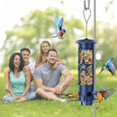 Squirrel Proof Bird Feeders for Outdoors Hanging, Metal Squirrel Proof Bird Feeder with Gravity Protection, 3LB Large Capacity Wild Bird Feeders for Outside Finch, Cardinal, Blue Jay (Blue) by GreenHaven Gardens