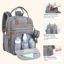 BabbleRoo Diaper Bag Backpack - Baby Essentials Travel Tote - Multi Function Waterproof Diaper Bag, Travel Essentials Baby Bag with Changing Pad, Stroller Straps & Pacifier Case - Unisex, Light Gray by TinyTreasures Baby Boutique