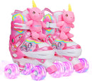 Unicorn Doll Kids Toddler Roller Skates for Girls,WESKIFAN Quad Skating Shoes with Shiny Light up Wheels&Adjustable Sizes Beginners rollerskates for Birthday Xmas Gifts,Patines para Niñas Niños by TinyTreasures Baby Boutique