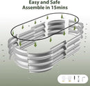 Raised Garden Bed Kit, 4x2x1 ft Galvanized Planter Box Outdoor with Safety Edging, Large Metal Raised Beds for Gardening Vegetables Flower Herb (Silver) by GreenHaven Gardens