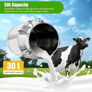 Stainless Steel Milk Can, 30L/7.9 Gallon Heavy Duty Airtight Storage Canister Milk Bucket with Lid, Embedded Silicone Milk Jug Wine Pail Water Cereals Bucket with Three Latches and Two Handles by CozyNest Decor