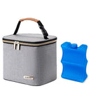Breast Milk Cooler Bag with Ice Pack Fits 4 Large Baby Bottles Up to 5 Ounce, Baby Bottle Cooler Bag Great for Nursing Mom Daycare, Grey by TinyTreasures Baby Boutique