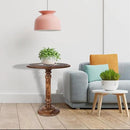 Lightnpro Hand Carved Solid Mango Wood Round Pillar Accent Table - 18" × 22" Rustic Farmhouse Side End Table | VintageRustic Boho Nightstand for Living Room, Bedroom & Entryway by CozyNest Decor