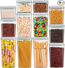 Ankou Pop Airtight Food Storage Containers with Lids for Kitchen Pantry Organizing Stackable Container for Cereal Snack Flour Sugar Coffee Spaghetti -12 Pcs(1.2, 2.0, 2.7, 3.3qt)*3 by TinyTreasures Baby Boutique