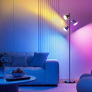 RGB Floor Lamp, 36W LED Dimmable Standing Lamp with 3 Swivel Lights, Color Changing Tall Lamp with Remote, Stepless Dimmable Modern Floor Lamps for Living Room, Bedroom, Gaming Room,Office by CozyNest Decor