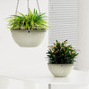 2 Pack Hanging Planters for Indoor Outdoor Plants, 10 Inch Hanging Planter with Drainage Hole & Plug Glazed Hanging Baskets Flower Pots for Garden Home (Off-White) by GreenHaven Gardens