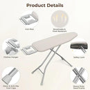 Yaheetech Foldable Ironing Board, Heavy Duty Iron Board with 9 Adjustable Heights, 4 Layer Cover and Safety Iron Rest, 52X14 Compact and Space Save Iron Board for Home Laundry Room Use, Beige by CozyNest Decor