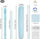 Recorder Instrument for Beginner Kids Adults,8-Hole Soprano Descant Recorder Music Flute with with Cleaning Rod & Leather Case For School Student Home Entertainment(2-Flash Woven Blue) by TinyTreasures Baby Boutique