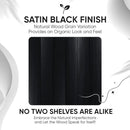 Homeforia Black Floating Shelves 24 inch, High End Solid Real Wood 24inch Bathroom Floating Shelf for Wall Mounted, Black Wooden 24in Floating Shelves, Heavy Duty Bracket, 24 X 6.5 X 1.75 in, Set of 3 by CozyNest Decor