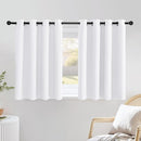 NICETOWN White Kitchen Curtains 36 inches Long, Modern Design Solid Grommet Thermal Insulated Window Treatments for Basement & Cafe, 2 Panels, W52 x L36 by TinyTreasures Baby Boutique
