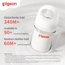 Pigeon Glass Nursing Bottle Wide Neck, Anti-Colic, Streamlined Body, Natural Feel, Easy to Clean, Heat-Resistant, 8.1 Oz(Pack of 2), Includes 2pcs M Nipples (3m+) by TinyTreasures Baby Boutique
