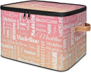 Custom Storage Basket with Name, Personalized Storage Bins with Zipper Lid, Foldable Fabric Storage Box Large capacity with Handle Pink Apricot by TinyTreasures Baby Boutique