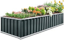 KING BIRD Galvanized Raised Garden Bed with 2 Installation Methods for DIY, 101" x 36" x 18" Heightened Planter Kit Box Outdoor for Deep-Rooted Vegetables, Flowers, Dark Grey by GreenHaven Gardens