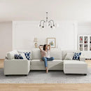 L Lengend Vansen Modular Sectional Sofa U Shaped Couch with Ottoman Modern Reversible Corner Sectional Couch for Living Room (Cream, U Shaped Sofa-1) by CozyNest Decor