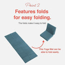 Folding Yoga Travel Pilates Mat Foldable Easy to Carry to Class Beach Park Tear resistant Travel Picnics 4mm Thick 9 Colors by TinyTreasures Baby Boutique