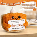 Crochet Pumpkin Pie – Fall Decor Handmade Knitted Mini Thank You Gift, Cute Appreciation Gift for Women, Daughter, Grandma Teacher, Coworker, Employee, Volunteer, Thanksgiving Desk Decor by CozyNest Decor