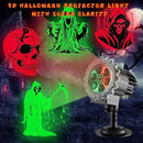 Halloween Projector Lights Outdoor,2025 Upgraded 3D HD Dynamic Skull Ghost Decorations Light,Waterproof Holiday Light,Terror Atmosphere Maker Night Light for Home Window Wall Halloween Decor by CozyNest Decor