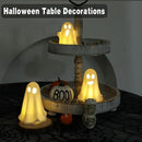 3 Pack Halloween Ceramic Ghost Decor, Light Up Ghost Halloween Decor, Cute Ghost Figurines for Table Tray Fireplace Home Indoor Decoration by CozyNest Decor