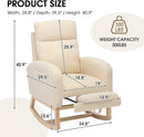 NIOIIKIT Modern Nursery Rocking Chair, Teddy Upholstered Rocking Chair with Footrest, Comfortable Rocker Recliner with Side Pocket, Glider Rocker for Living Room, Bedroom, Nursing Room (Cream) by TinyTreasures Baby Boutique