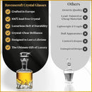 Voted Best High-End Whiskey Decanter 2024 by Food & Wine Magazine |1Hand-Blown Decanter & 4 Tumblers |Made in Europe |100% Lead-Free Crystal |Gift Box by CozyNest Decor