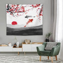 Houselerax Japanese Koi Fish Tapestries, Cherry Blossoms Asian Oriental Flower Branch Koi Fish Carp Tapestry Wall Hanging for Bedroom Living Room Office Decor 60"x50" by CozyNest Decor