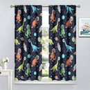 Cartoon Dinosaur Curtains for Kids Boys Girls Home Decor, Astronaut Rocket Funny Outer Space Blackout Rod Pocket Window Drapes for Bedroom Living Room W21xL45in Decor by TinyTreasures Baby Boutique