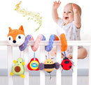 Jollybaby Baby Car Seat Stroller Toys, Plush Activity Hanging Spiral Activity Pram Crib with Music Box, Rattles, Squeaker for Babies Infant Boys Girls(Orange Fox) by TinyTreasures Baby Boutique