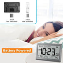 Wall Clock Atomic with Indoor Outdoor Temperature Battery Powered, Easy Reading with 10.5 Inch Large LCD Display, 330FT Range Table Wall Clock With DST, 12/24 Hour for Living Room Kitchen (Silver) by CozyNest Decor
