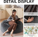 Bean Bag Chair 3Ft, Memory Foam Filled, Large Beanbag Chairs for Adults and Teens, Soft Sofa with Removable Flannel Cover, Round Couch for Living Room Bedroom College Dorm (Dark Gray, 3FT-36×36"×24") by CozyNest Decor