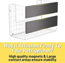 Magnetic Shelf for Fridge, Fruit Potato & Onion Storage Bins, Pantry Organizers & Storage, Large Container Magnetic Basket for Refrigerator, Kitchen Counter,Cabinet Magnetic Fridge Organizer White (2) by CozyNest Decor