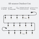 Brightech Ambience Pro - Waterproof LED Outdoor String Lights - 15 Hanging, Dimmable 2W Vintage Edison Bulbs - 48 Ft Commercial Grade Patio Lights Create Cafe Ambience in Your Backyard by GreenHaven Gardens