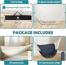 Anyoo 2 in 1 Hammock and Swinging Chair with Collapsible Steel Stand & Carrying Case,Portable & Adjustable,Easy Set Up for Outdoor,Indoor,Porch Swing,Patio,Garden,Camping Trip by GreenHaven Gardens