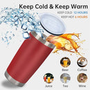IEOVIEE 32 Pack 20oz Stainless Steel Bulk Tumblers with Lids and Straws Double Wall Insulated Travel Mug Durable Powder Coated Tumbler Bulk Cup for Cold and Hot Drinks(Red) by TinyTreasures Baby Boutique