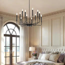 Modern Black Farmhouse Chandeliers, 12-Light Industrial Metal Chandelier Lighting, Classic Candle Hanging Pendant Light Fixtures for Living Room, Dining Room, Kitchen, Bedroom, Entryway by CozyNest Decor