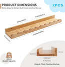Nursery Book Shelves, Scalloped Floating Shelves Set of 2 Solid Pine Wood Wall Mounted Bookshelf with Wave Lip for Bedroom Kids, Toddler Room, Baby Room 24inch Natural by TinyTreasures Baby Boutique