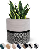 Cotton Rope Plant Basket Modern Woven Basket for 10" Flower Pot Floor Indoor Planters,Storage Organizer Toys Rustic Home Decor,Beige 11"x 11" by CozyNest Decor
