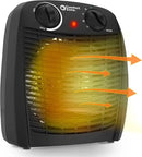 Comfort Zone Indoor Space Heater with Adjustable Thermostat, Fan Forced, Electric, Overheat Protection, Safety Tip-Over Switch, Energy Efficient, Ideal for Home, Bedroom, & Office, 1,500W, CZ45EBK by CozyNest Decor