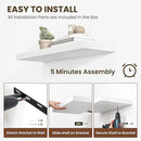 55 Inch Floating Shelves, 12 Inch Deep Floating Shelves for Wall, Floating Shelf with Invisible Brackets, 55 Inch Wide x 12 Inch Deep Wall Shelves for Bathroom, Bedroom, Living Room,1 Pack,White by CozyNest Decor