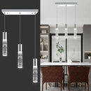 OKELI 3-Light Dimmable LED Pendant Lighting for Kitchen Island, 18W 1350LM Modern Crystal Bubble Island Light Fixture, 6000K Cool White, Adjustable Electro-Chrome Fixture, Easy Install, Square by CozyNest Decor
