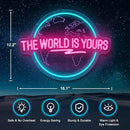 The World Is Yours Neon Sign, Carved Planet The World Is Yours LED Neon Light Lamp for Wall Decor, Light Up Signs for Office Wedding Man Cave Game Room Bedroom Birthday Gift by GreenHaven Gardens