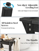 Waterproof Shower Bench, Poly Lumber Shower Stool for Shaving Legs, Shower Chair Seat with Storage Shelf and Handles, Bathroom Bench for Inside Shower, Non-Slip (Black) by TinyTreasures Baby Boutique