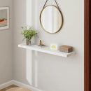 48 Inch Floating Shelves White, Rustic Wood Floating Shelf Wall Mounted, 9 Inch Deep Floating Shelf for Kitchen, Bedroom, 48 x 9 Wall Shelves for Home Storage, Set of 1 by CozyNest Decor