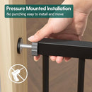 BABELIO 36-57" Extra Wide Baby/Dog Gate, Auto Close for The House, Stairs and Doorways, Pressure Mounted for Pet with Large Walk Thru Door, No Need Tools and Drilling, Black by TinyTreasures Baby Boutique
