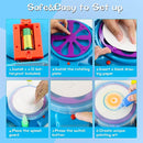 Spin Art Machine Variable Speed, Battery Operated Spinner - Paint Spinner with Splatter Guard, Washable Paint, Spin Art Kit, Art Design Card, Stem Toys, Kid Arts and Crafts, Girls Boys by TinyTreasures Baby Boutique